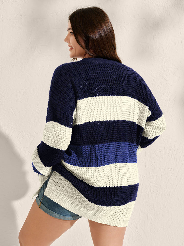 Brylee | Women’s open-front striped knit cardigan