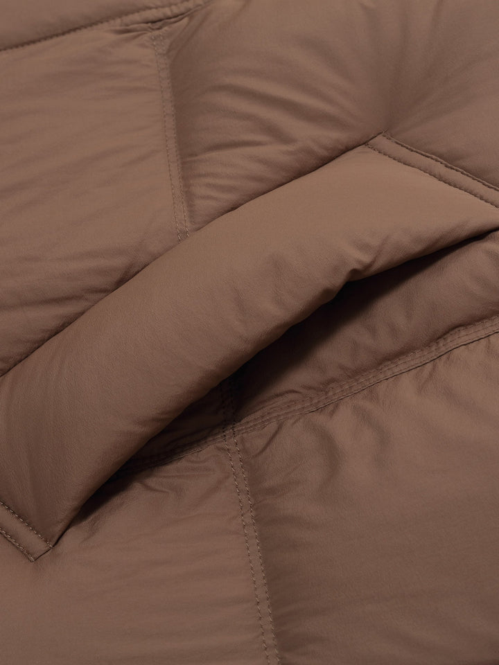 Corvyn | Women’s lightweight long winter coat with a sleek hooded silhouette