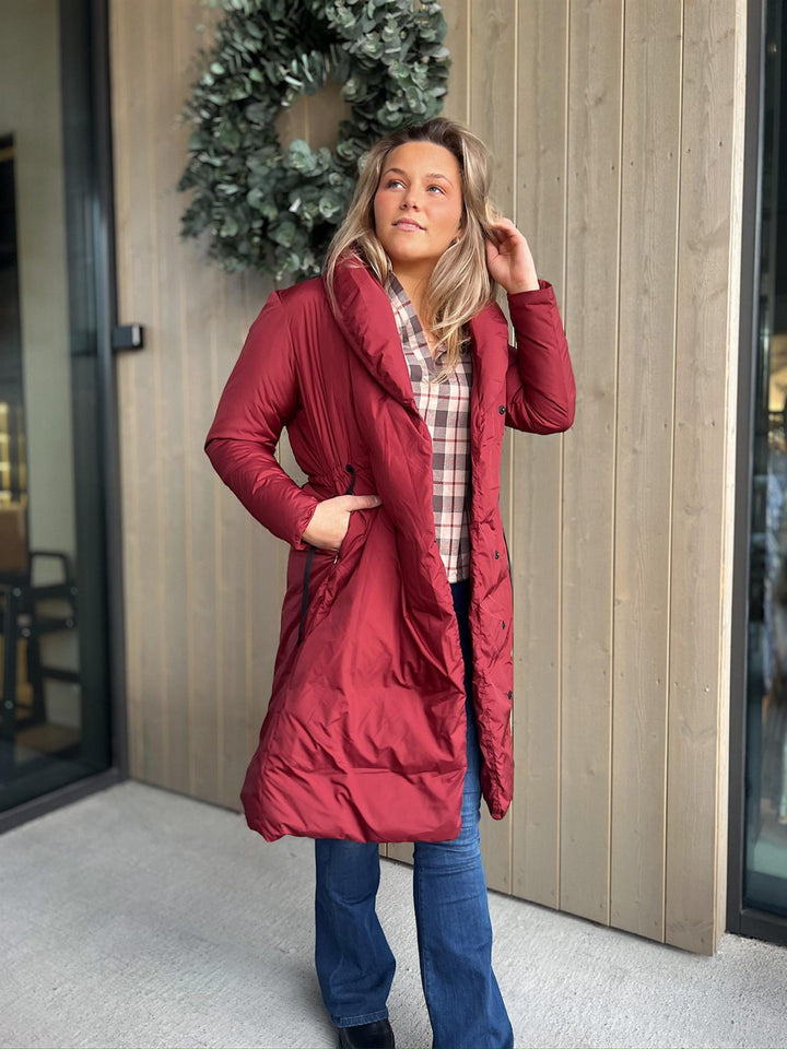 Kylene | Women’s wrap coat with a relaxed silhouette and shawl collar