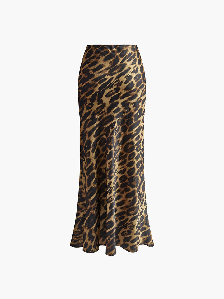 Jarrah | Women’s leopard maxi skirt with slim silhouette