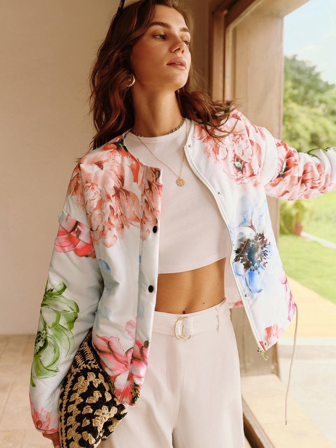 Sierra | Women’s floral print jacket with button front and relaxed fit