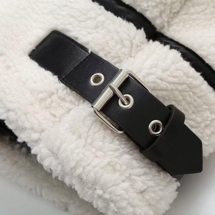 Eleanor | Women’s vegan sherpa jacket with leather accents