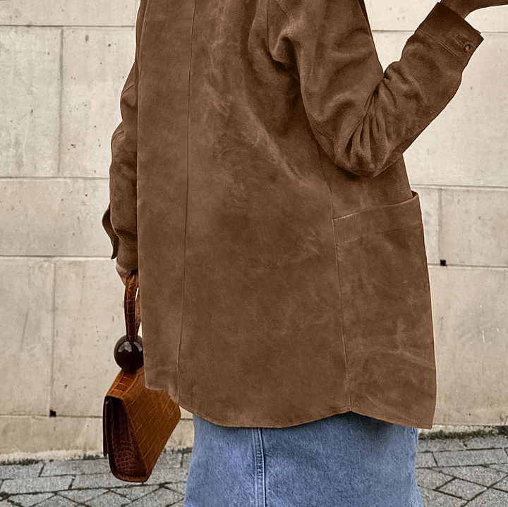 Thea | Women’s oversized coat with classic collar and relaxed silhouette