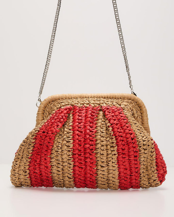 Ally | Women's two-tone woven straw clutch bag