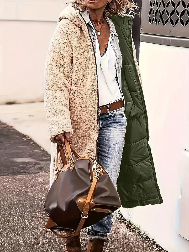 Jolie | Women’s long fleece coat with soft shaping and pockets