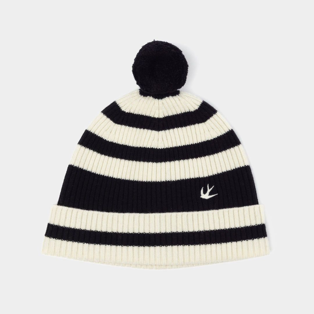 Mavlyn | Women’s striped knit beanie with a soft folded cuff