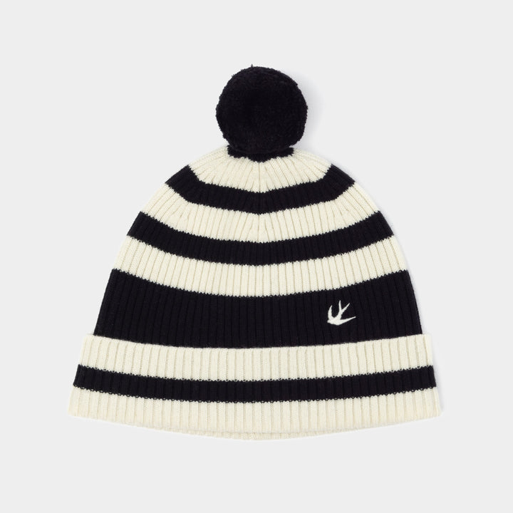 Mavlyn | Women’s striped knit beanie with a soft folded cuff