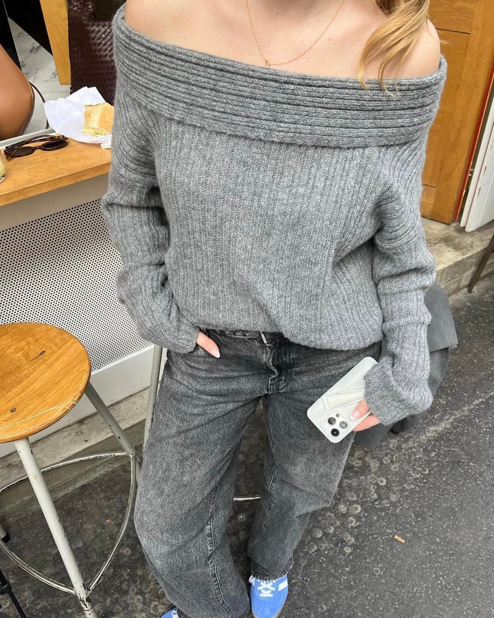 Reese | Women’s oversized knit with off-shoulder design