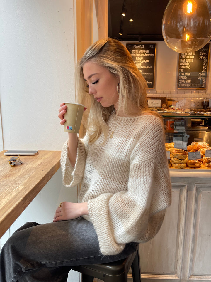 Helena | Women’s knit sweater with oversized round neck design