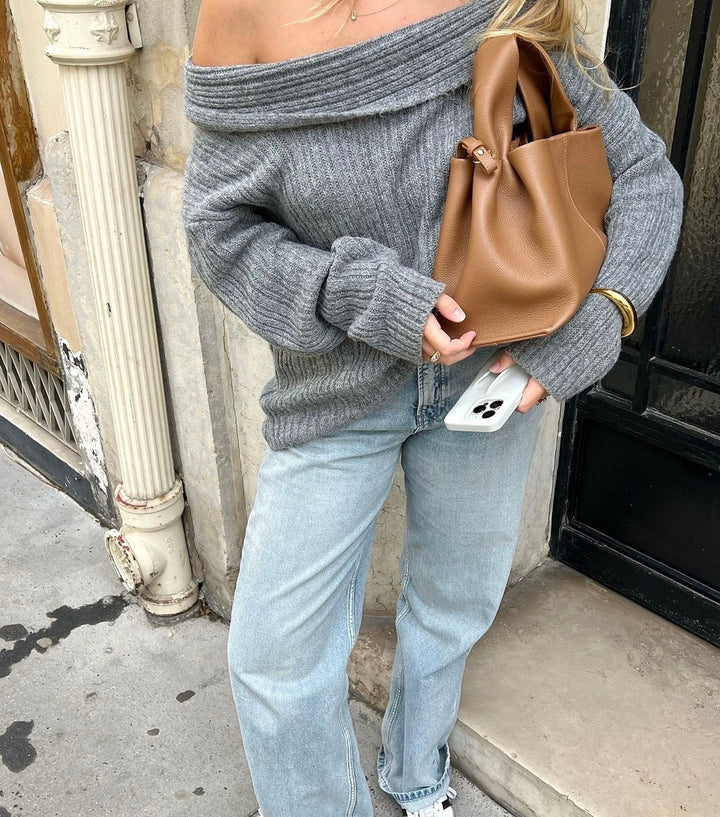 Reese | Women’s oversized knit with off-shoulder design