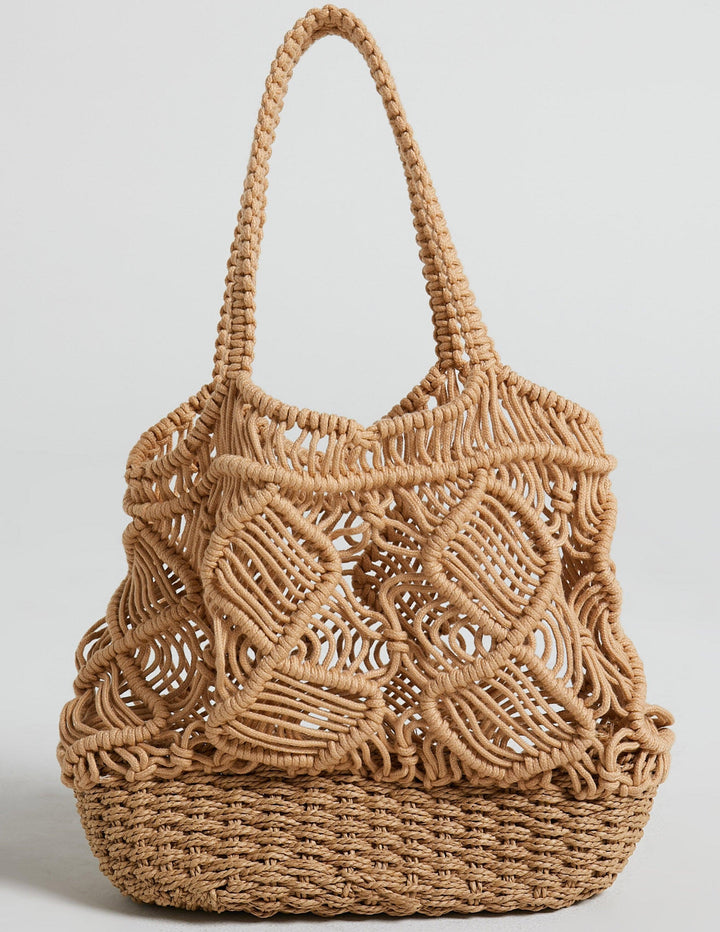 Xiana | Women’s woven macramé tote bag with open-knit design