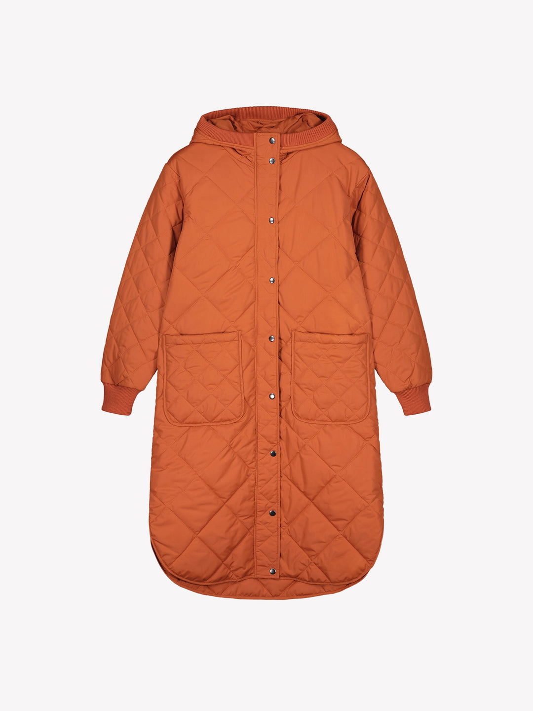 Rebecca | Women’s long quilted hooded coat with light padding