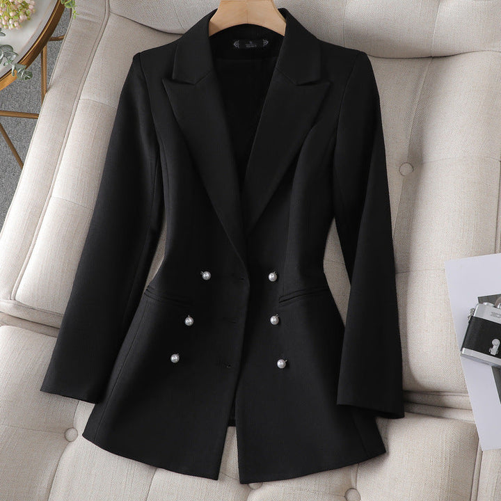 Rita | Pearl-accented double-breasted blazer for women