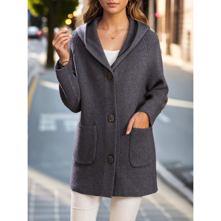 Toni | Women’s hooded mid-length knit cardigan