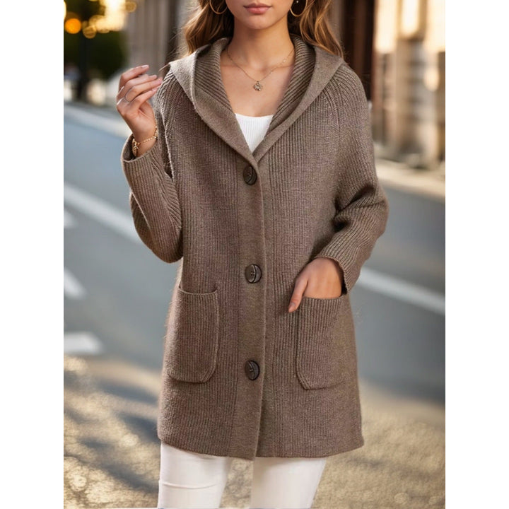Toni | Women’s hooded mid-length knit cardigan