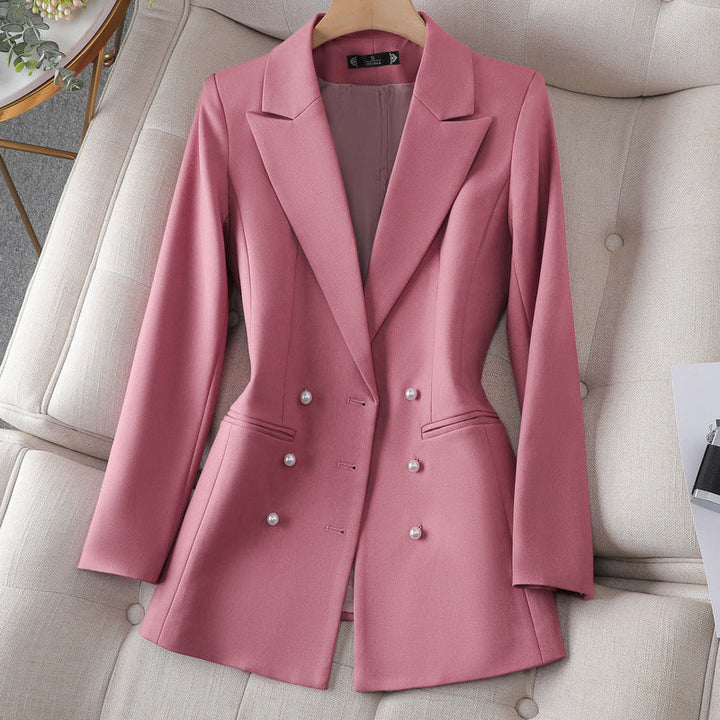 Rita | Pearl-accented double-breasted blazer for women