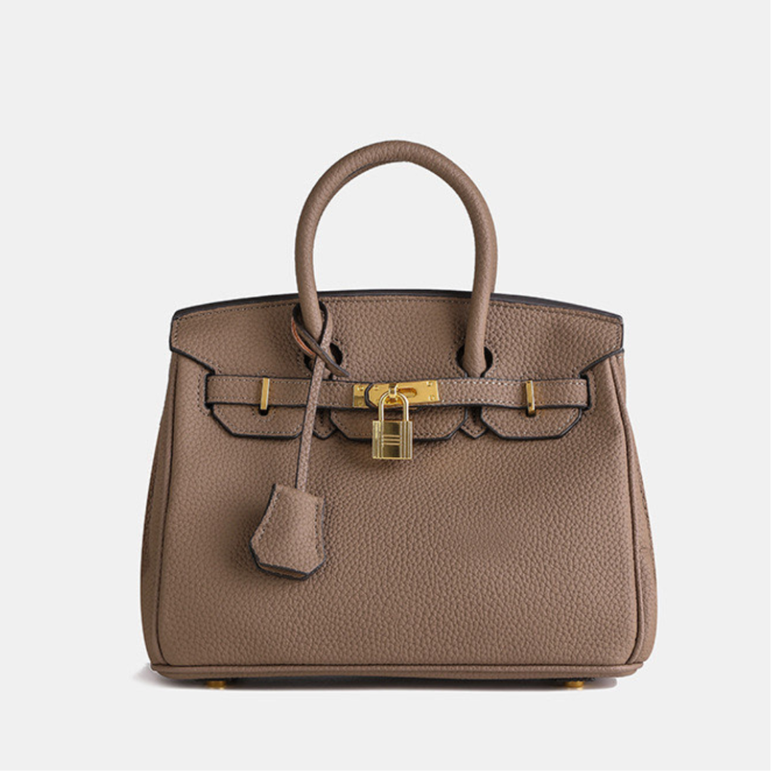 Amaya | Women’s luxurious embossed leather handbag with gold accents