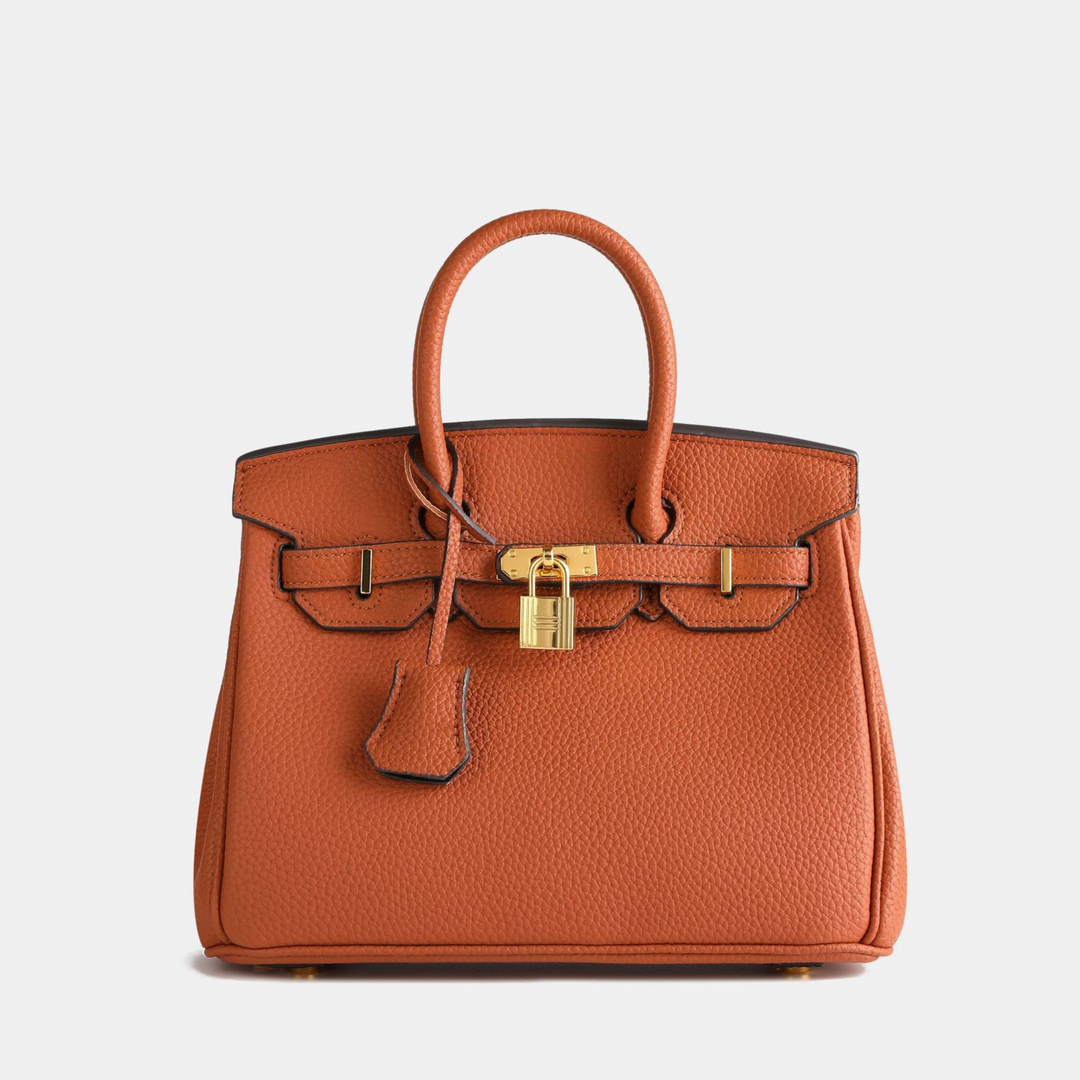 Amaya | Women’s luxurious embossed leather handbag with gold accents