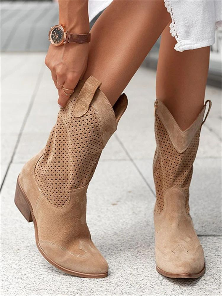 Adalyn | Women's perforated ankle cowboy boots