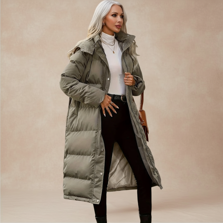 Elosia | Women’s long padded coat with hood