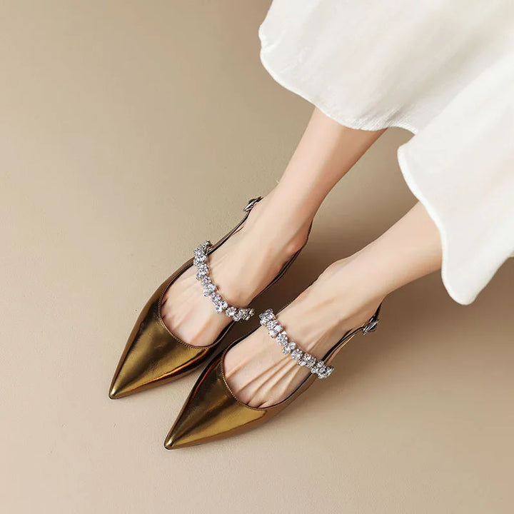 Daphne | Women’s slingback sandals with crystal strap