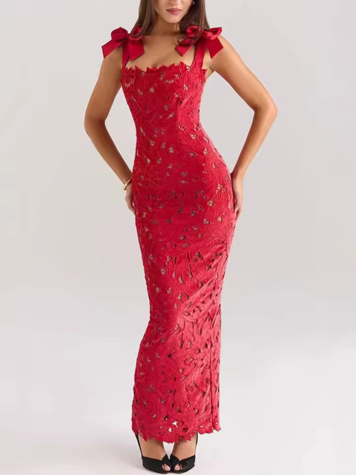 Martina | Women’s lace allure sleeveless maxi dress