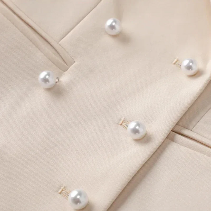Rita | Pearl-accented double-breasted blazer for women