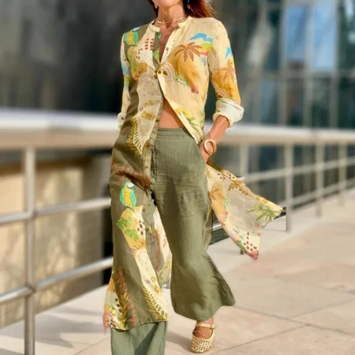 Jessica | Luxe cape two-piece set with pants