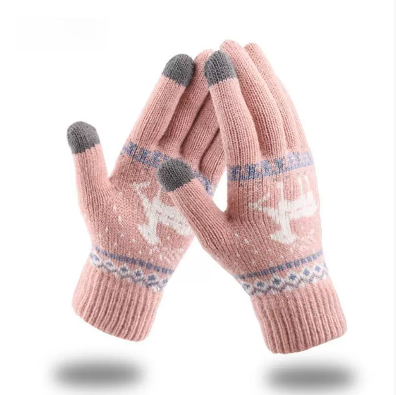 Arlith | Women’s knit gloves with textured pattern and contrast fingertip detailing