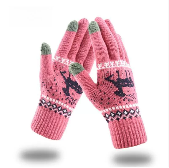 Arlith | Women’s knit gloves with textured pattern and contrast fingertip detailing