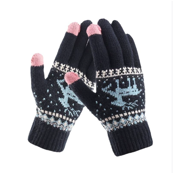 Arlith | Women’s knit gloves with textured pattern and contrast fingertip detailing