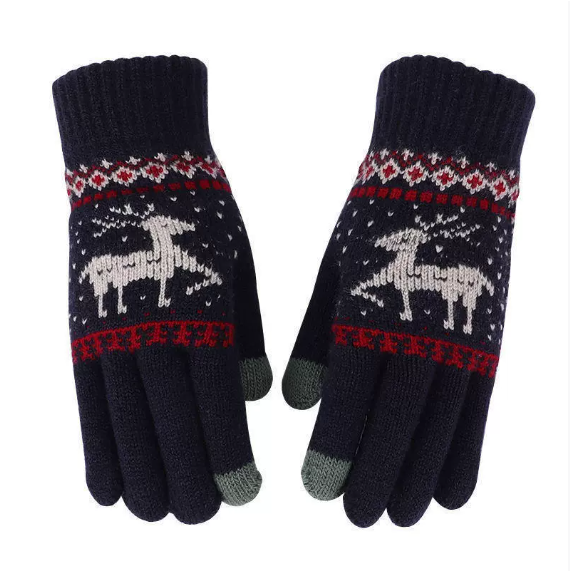 Arlith | Women’s knit gloves with textured pattern and contrast fingertip detailing