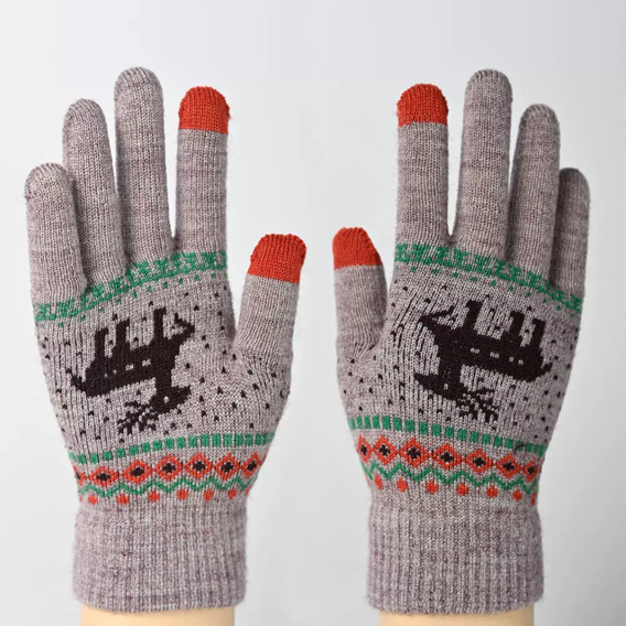 Arlith | Women’s knit gloves with textured pattern and contrast fingertip detailing