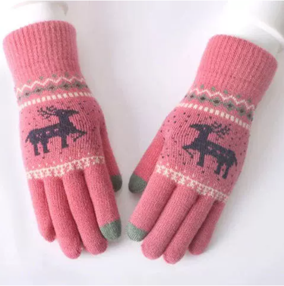 Arlith | Women’s knit gloves with textured pattern and contrast fingertip detailing