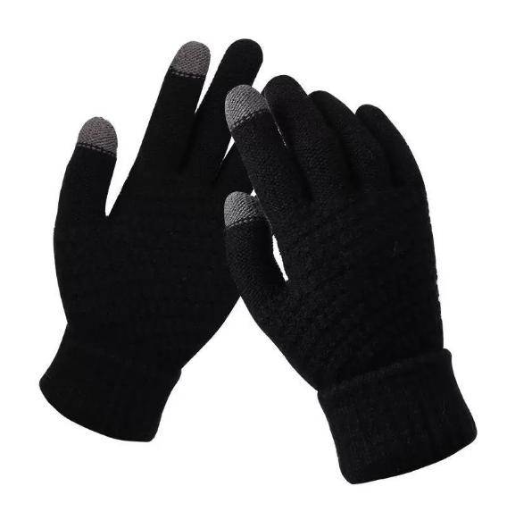 Arlith | Women’s knit gloves with textured pattern and contrast fingertip detailing