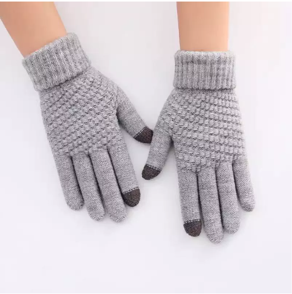 Arlith | Women’s knit gloves with textured pattern and contrast fingertip detailing