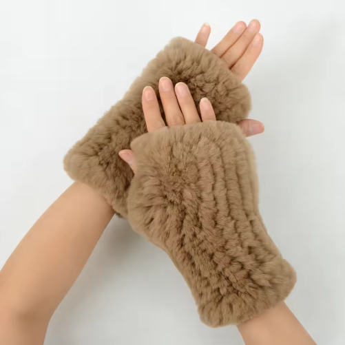 Lorrin | Women’s plush patterned fingerless mittens with a soft sculpted finish