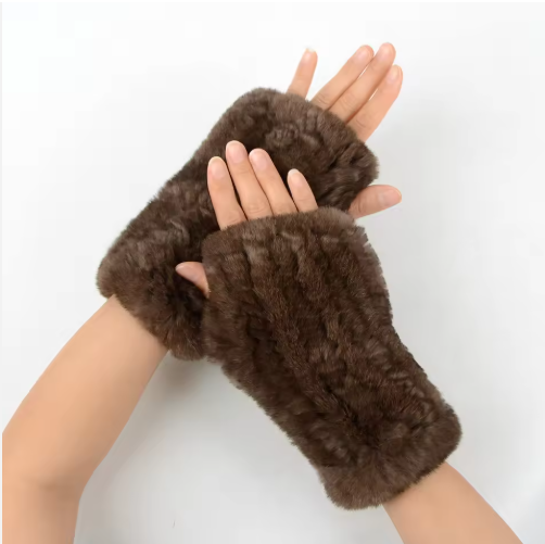 Lorrin | Women’s plush patterned fingerless mittens with a soft sculpted finish