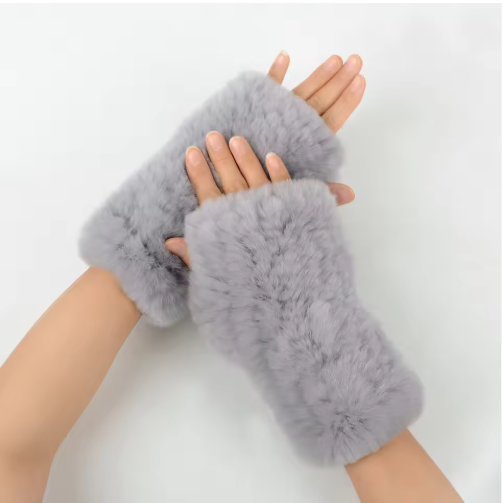 Lorrin | Women’s plush patterned fingerless mittens with a soft sculpted finish