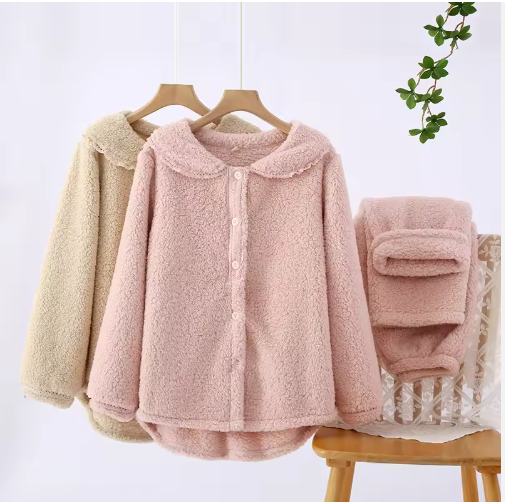 Daliah | Women’s plush pajama set with a soft, relaxed winter silhouette