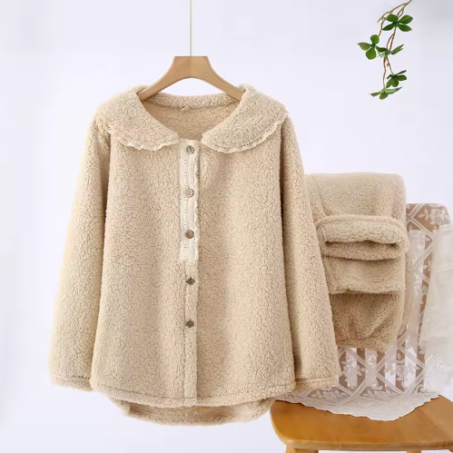 Daliah | Women’s plush pajama set with a soft, relaxed winter silhouette