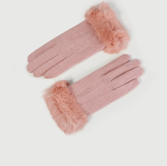 Tarin | Women’s cuff-detailed gloves with a soft textured finish