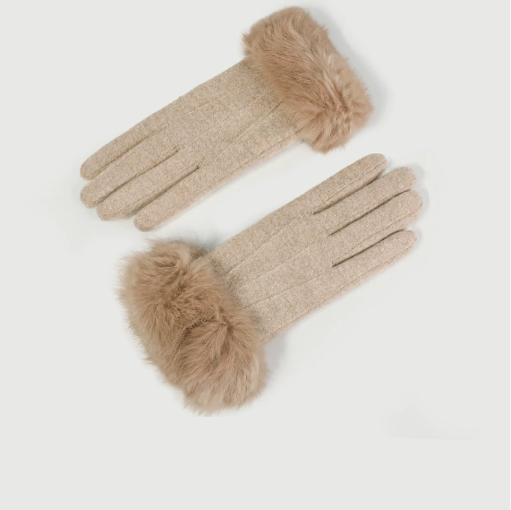 Tarin | Women’s cuff-detailed gloves with a soft textured finish