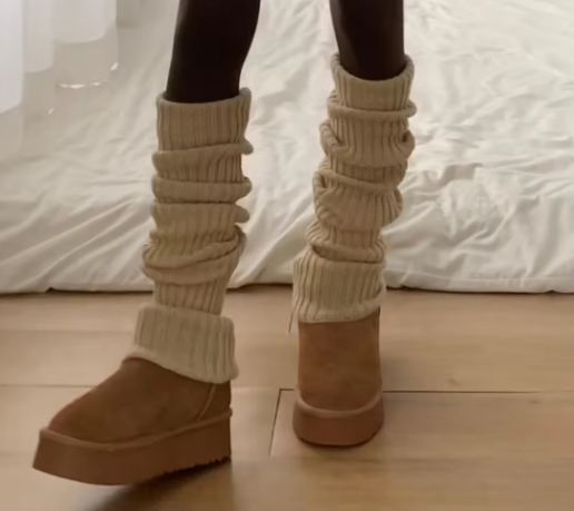 Brellen | Women’s thick knit knee-high leg warmers with a soft seasonal profile