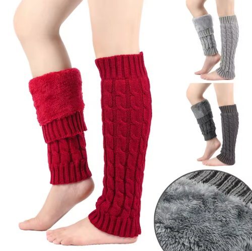 Vinnae | Women’s super-thick fleece lined rib-knit leg warmers with extended seasonal coverage