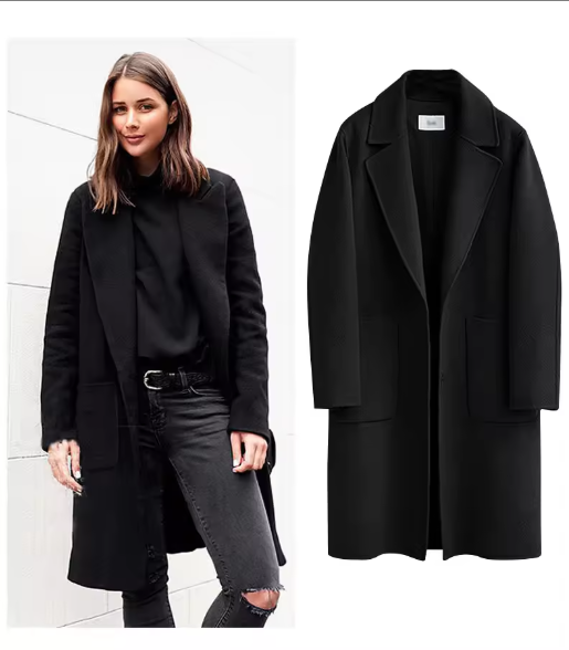 Jalenna | Women’s double-sided woolen coat with a relaxed longline seasonal structure