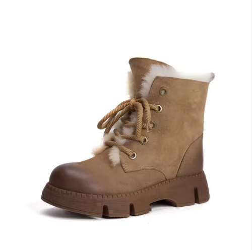Nariell | Women’s thick-soled leather winter snow boots with a warm insulated structure