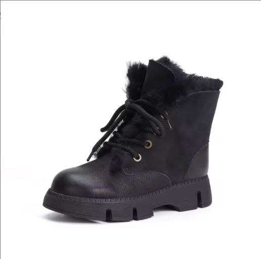 Nariell | Women’s thick-soled leather winter snow boots with a warm insulated structure
