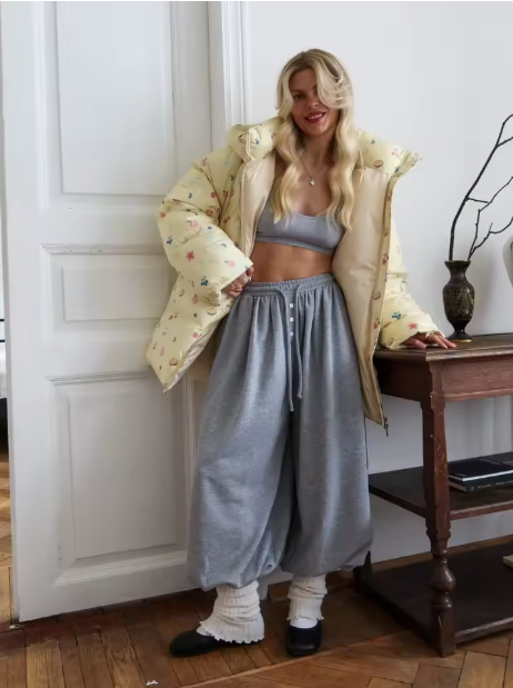 Lyrisse | Women’s printed hooded cotton jacket with a warm, structured seasonal profile