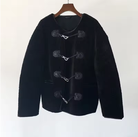 Revaya | Women’s faux fur stitching jacket with a soft, casual seasonal profile